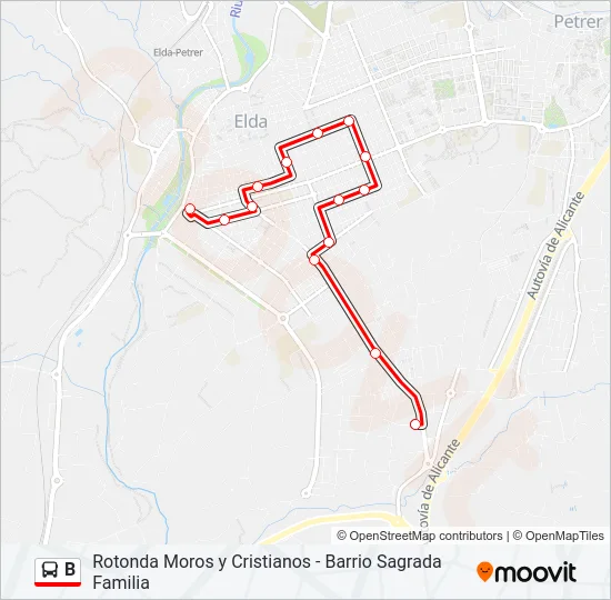 B Bus Line Map