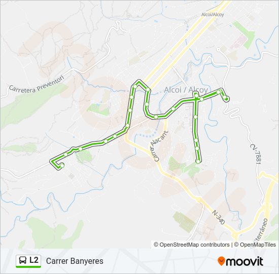 Mapa de L2 de autobús