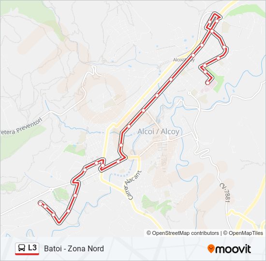 L3 bus Mapa de línia