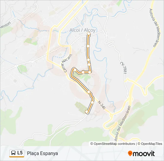 L5 Bus Line Map