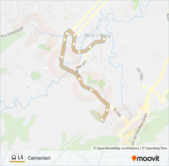 L5 Bus Line Map