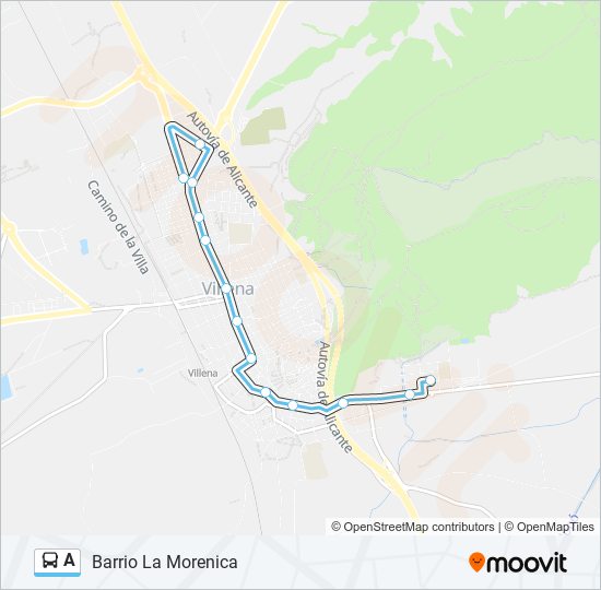 Mapa de A de autobús