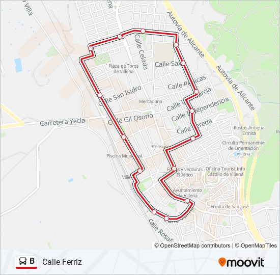 B bus Mapa de línia