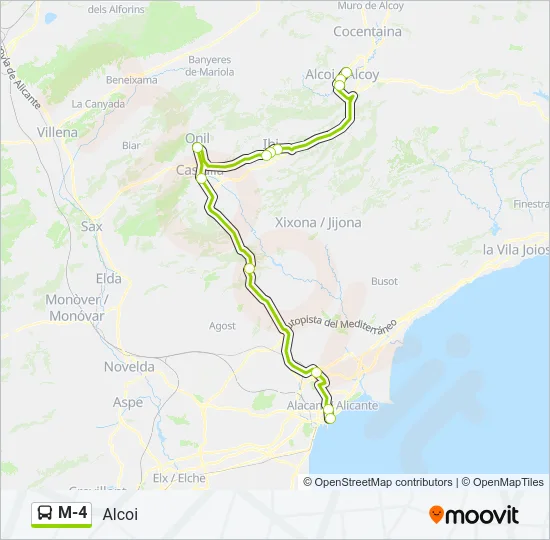 M-4 Bus Line Map