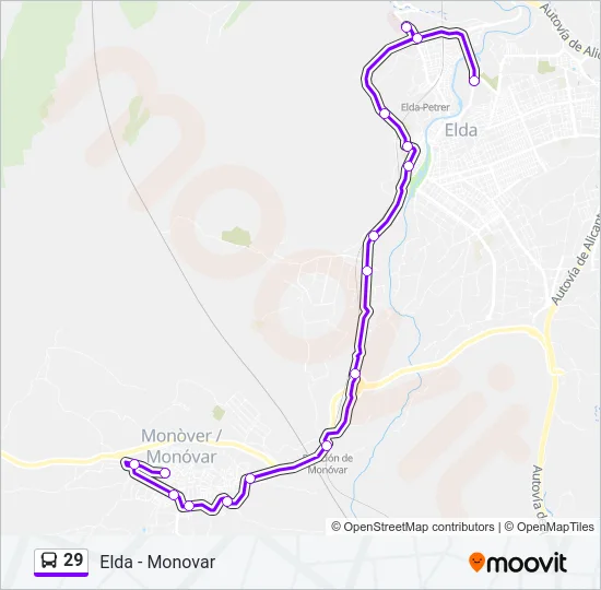 29 Bus Line Map