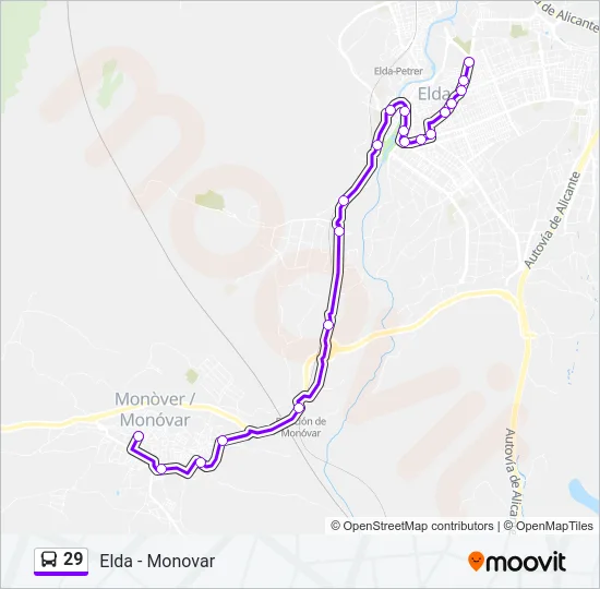 29 Bus Line Map
