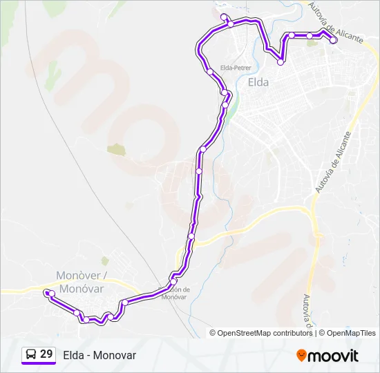 29 Bus Line Map
