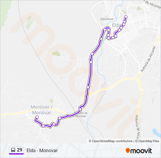 Mapa de 29 de autobús