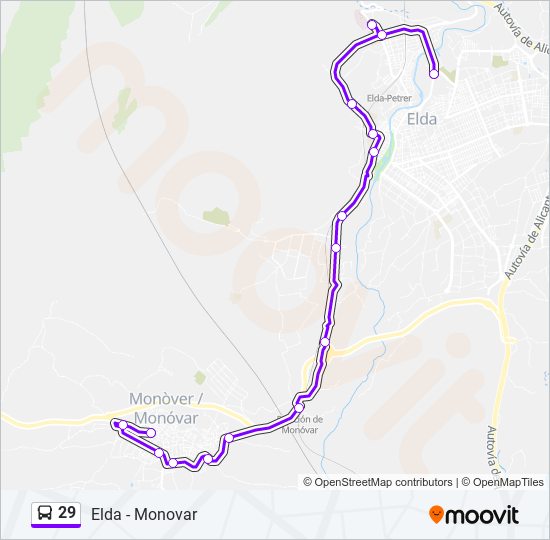 29 bus Mapa de línia