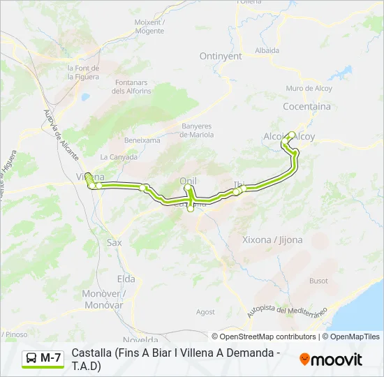 M-7 Bus Line Map