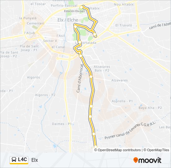 L4C bus Mapa de línia