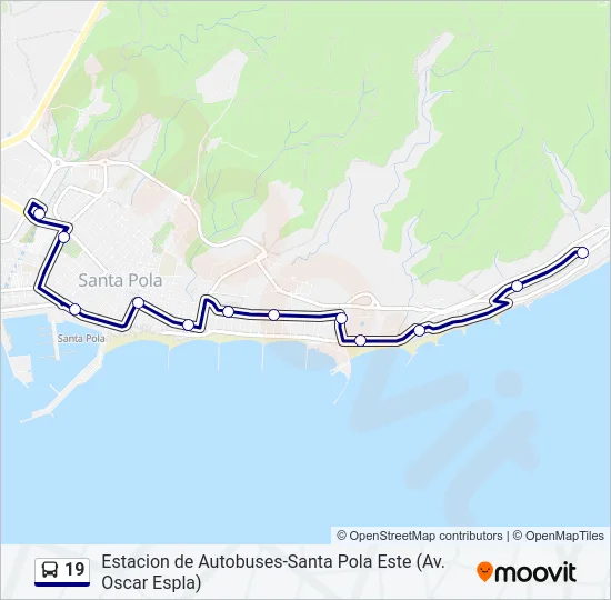 19 Bus Line Map