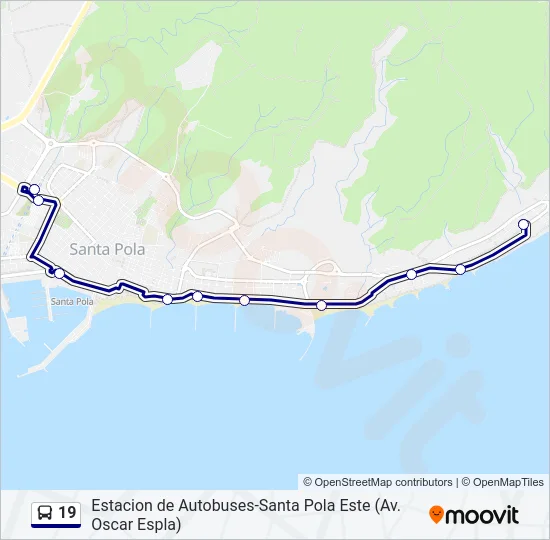 19 Bus Line Map