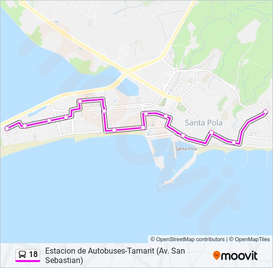 Mapa de 18 de autobús