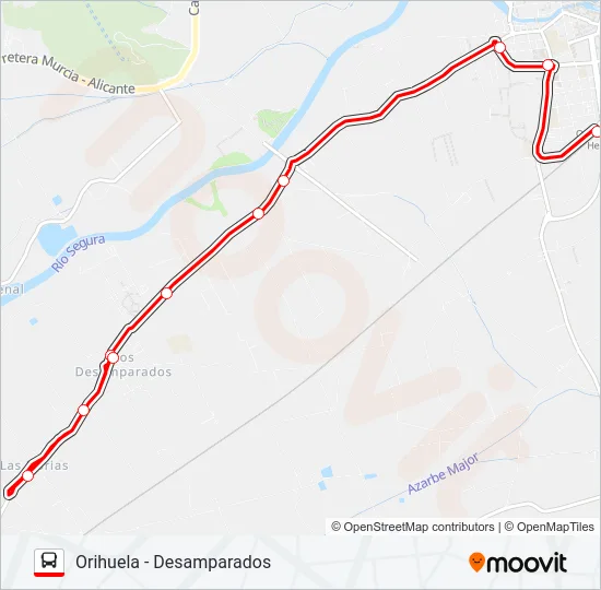 ORIHUELA - DESAMPARADOS Bus Line Map