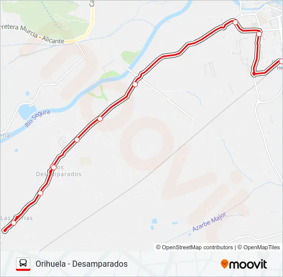 ORIHUELA - DESAMPARADOS Bus Line Map