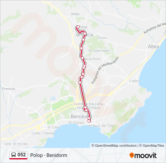 052 Bus Line Map