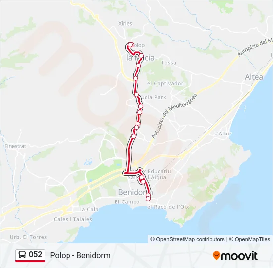 052 Bus Line Map