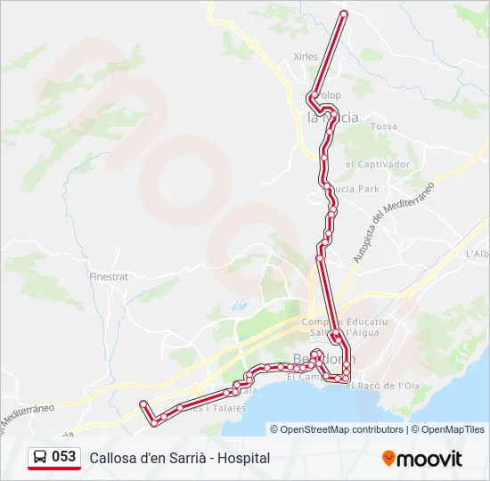 053 Bus Line Map