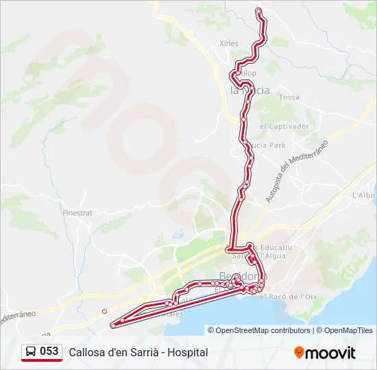 053 Bus Line Map