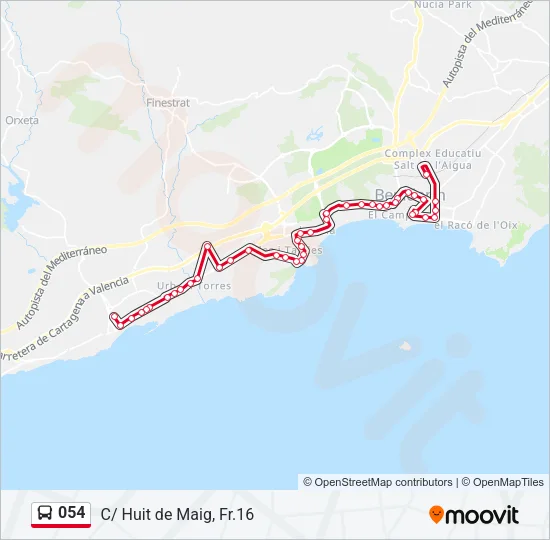 054 Bus Line Map