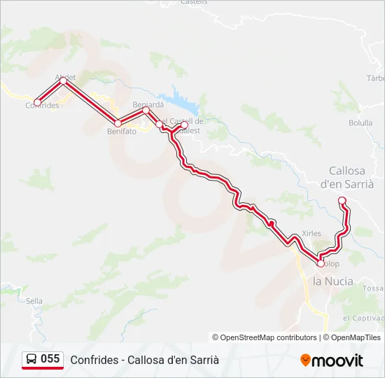 055 Bus Line Map