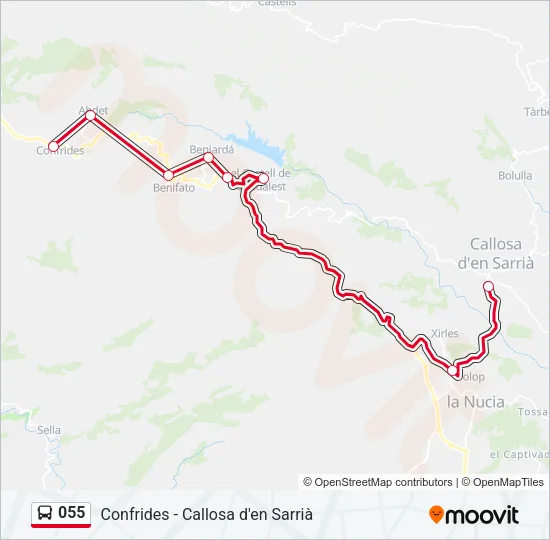 055 Bus Line Map
