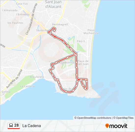 28 Bus Line Map