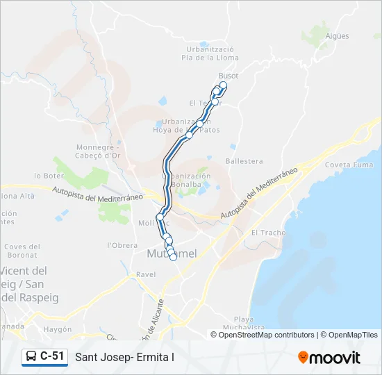 C-51 Bus Line Map