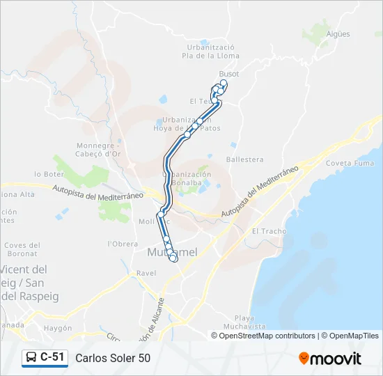 C-51 Bus Line Map