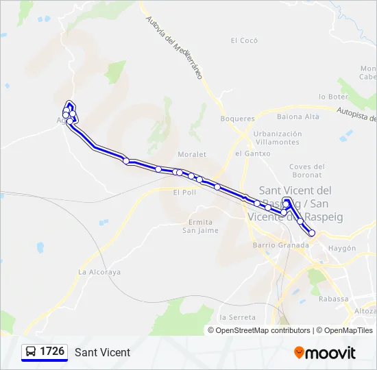 1726 Bus Line Map