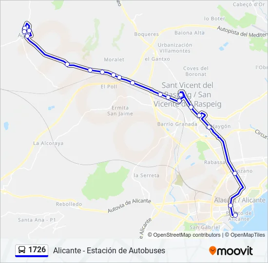 1726 Bus Line Map