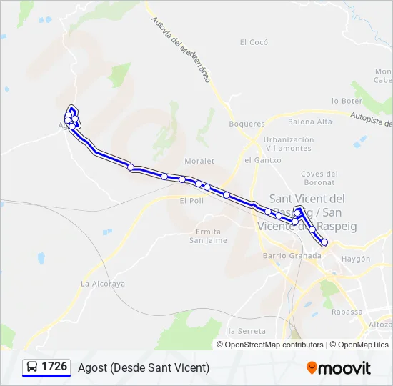 1726 Bus Line Map