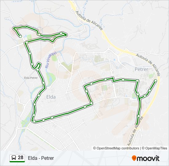 Mapa de 28 de autobús