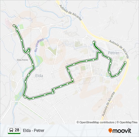 Mapa de 28 de autobús