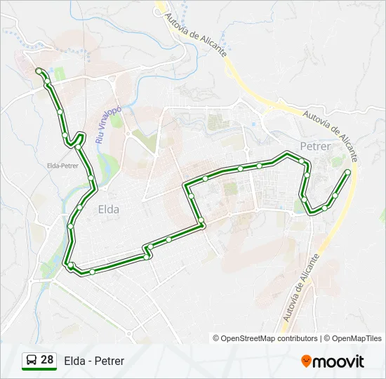28 Bus Line Map