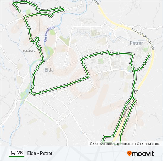 Mapa de 28 de autobús