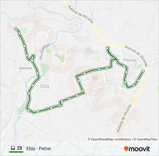 28 Bus Line Map