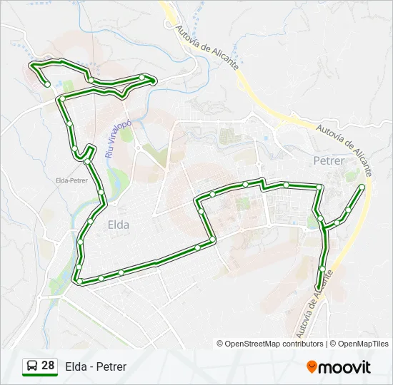 28 Bus Line Map