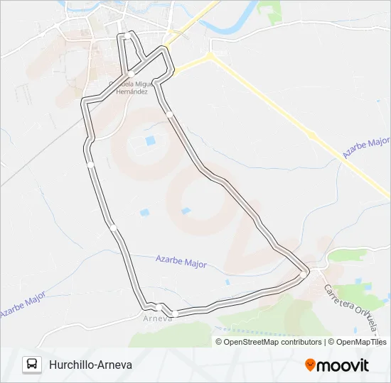 ORIHUELA-HURCHILLO-ARNEVA Bus Line Map