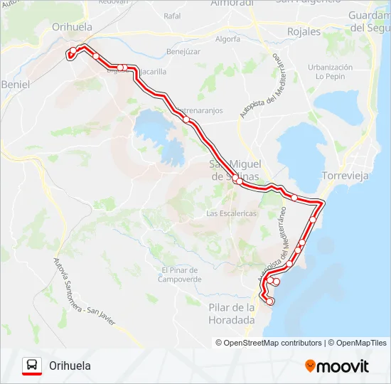 ORIHUELA - MIL PALMERAS Bus Line Map