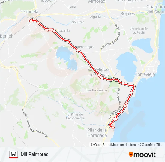 ORIHUELA - MIL PALMERAS Bus Line Map