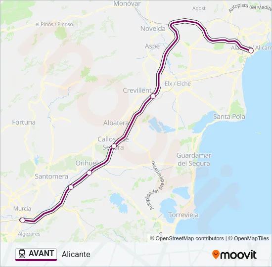 AVANT Train Line Map