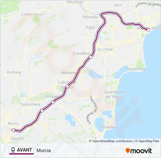 AVANT Train Line Map