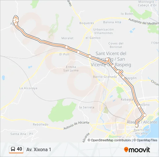 40 Bus Line Map