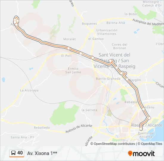 40 Bus Line Map