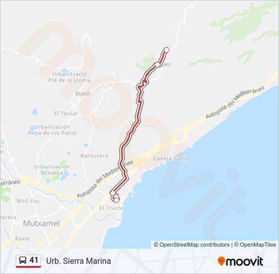 Mapa de 41 de autobús