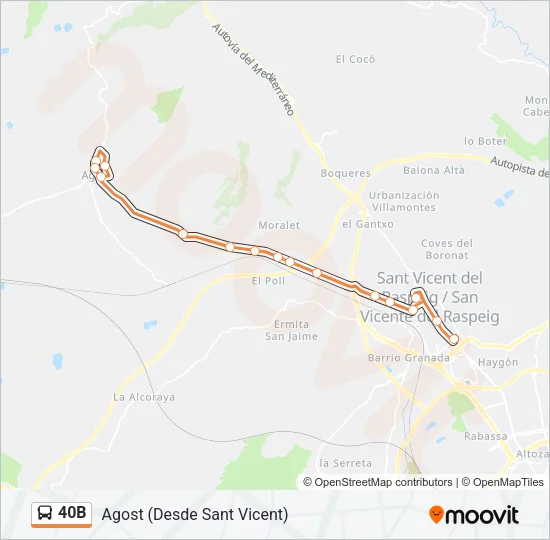 40B Bus Line Map