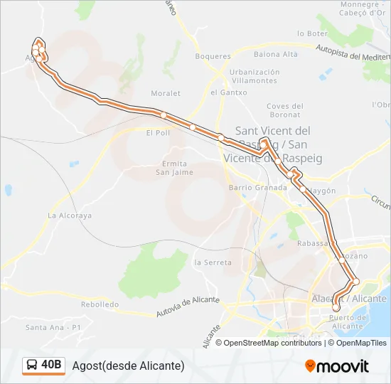 40B Bus Line Map