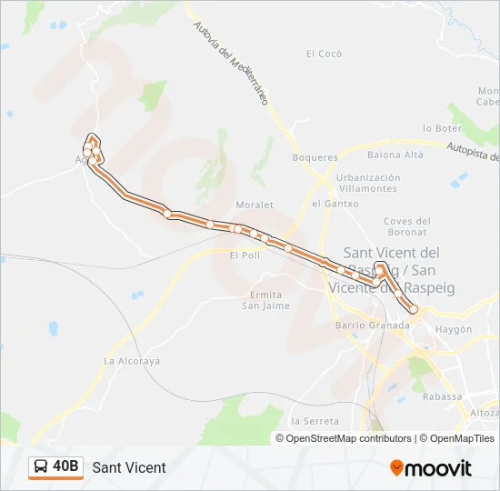 40B Bus Line Map